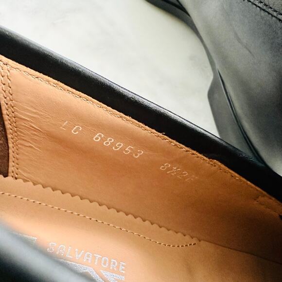 SALVATORE FERRAGAMO Benford Black Smooth Leather Bit Loafer Size 8.5 E Wide - Picture 9 of 12